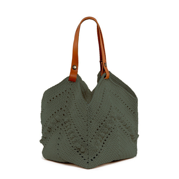 Daniela Knotted Crochet Tote Army - Pre Order for May Delivery