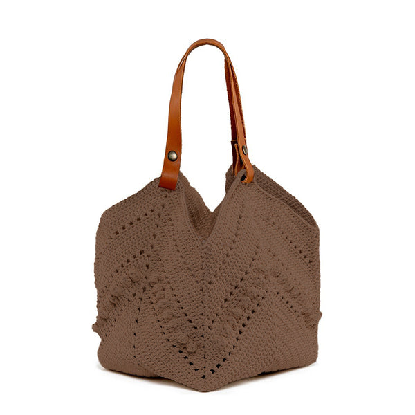 Daniela Knotted Crochet Tote Cacao - Pre Order for May Delivery
