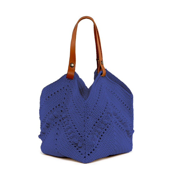 Daniela Knotted Crochet Tote Indigo - Pre Order for May Delivery