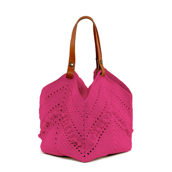 Daniela Knotted Crochet Tote Pink - Pre Order for May Delivery