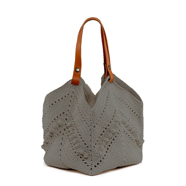 Daniela Knotted Crochet Tote Slate - Pre Order for May delivery