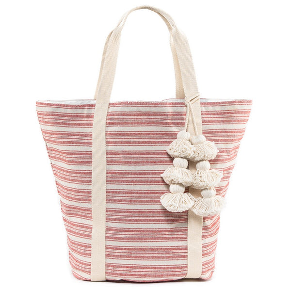 Sabai Bouldin Tote Organic Tassel Red - Pre Order for May Delivery