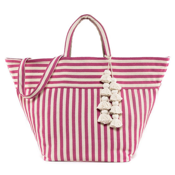 Valerie Beach Bag Organic Tassel Pink