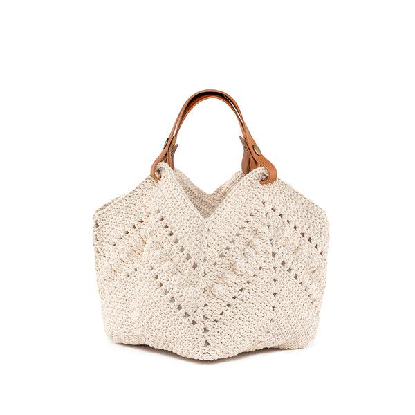 Daniela Mini Knotted Crochet Tote Sand