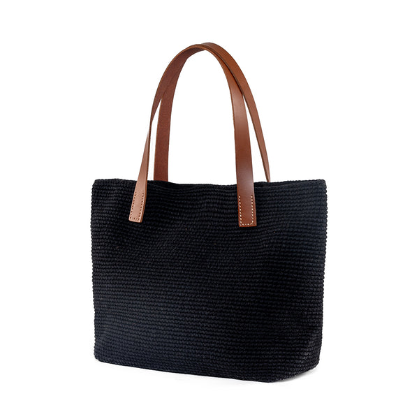 Tatiana Crochet Bucket Tote Large Black