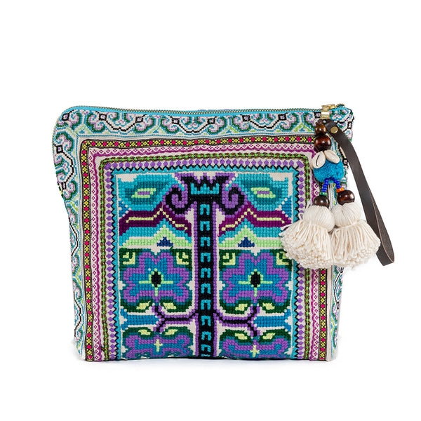 Eliz Zip Clutch Blue