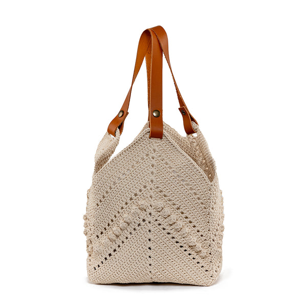 Daniela Knotted Crochet Tote Sand - Pre Order for May Delivery