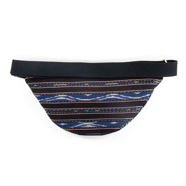 Seminyak Ikat Stripe Sling Bag Black/Indigo - Pre Order for October Delivery