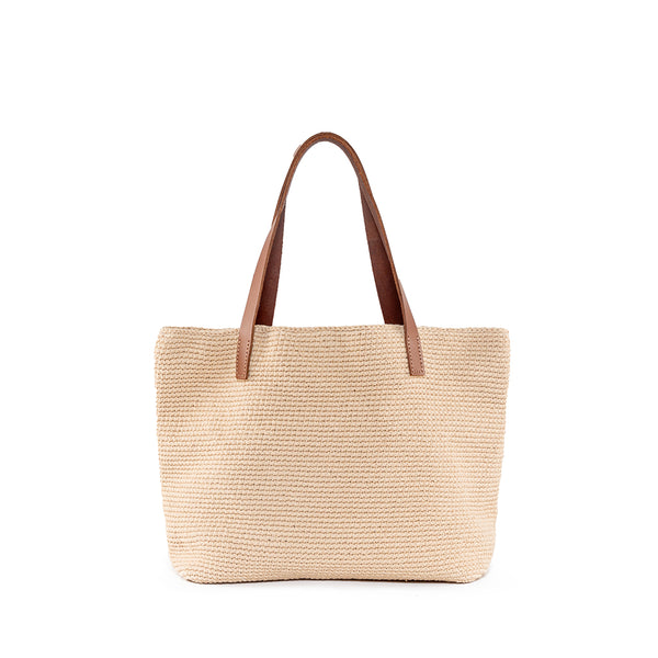 Tatiana Crochet Bucket Tote Medium Tan