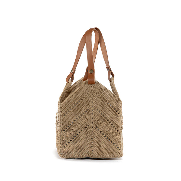 Daniela Knotted Crochet Tote Tan - Pre Order for May Delivery