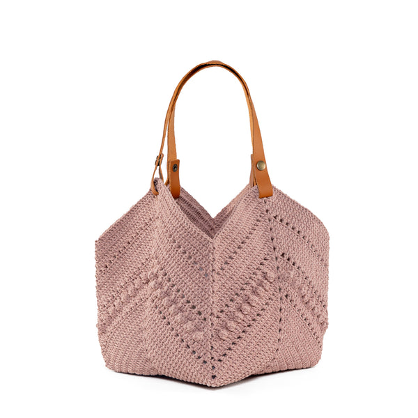 Daniela Knotted Crochet Tote Rose