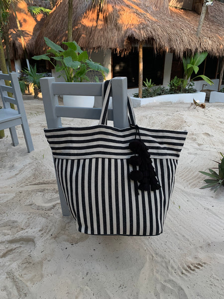 Valerie Beach Bag Tassel Black